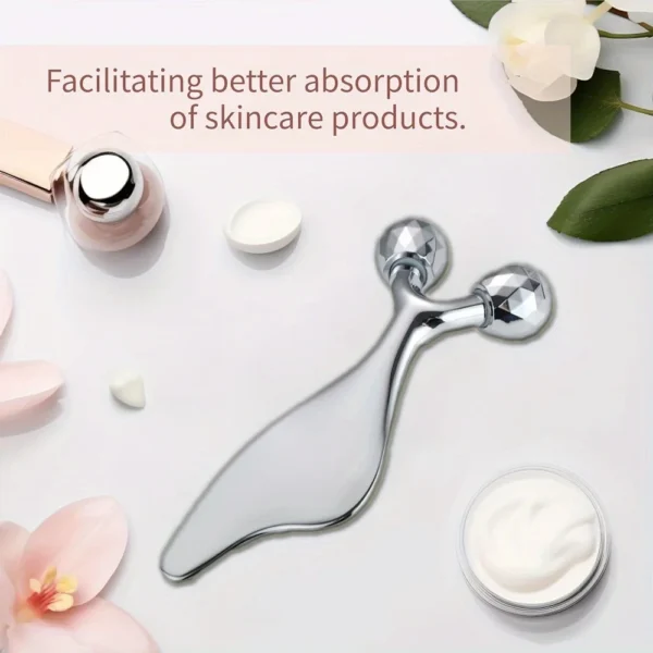 2 IN 1 3D Facial Massager & Gua Sha Massage Tool Cold Roller For Face Eyes Chin Lift Tightening Skin Tool Sculpting Beauty Tools - Image 2