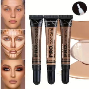 3-Color Matte Liquid Concealer Set for Eyes, Naturally Lightweight, Sweat-Proof, Fade-Free Coverup Makeup, Multi-Purpose Smooth