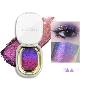 CHARMACY Multichrome Glitter Eyeshadow Palette High Pigmented Metallic Eyeshadow Color Shifting Sparkle Shimmer Eyeshadow Makeup