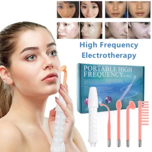 Portable Electrode High Frequency Facial Beauty Machine Electrotherapy Wand Glass Tube Face Cleansing Skin Tightening Device