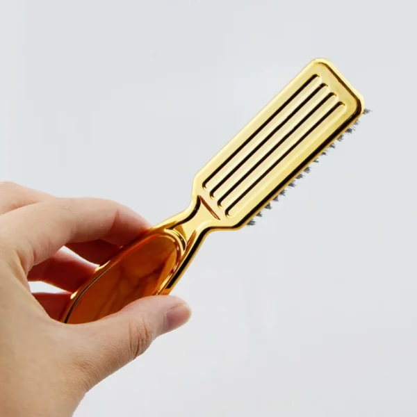 Six Colors Small Beard Styling Brush Logo Professional Shave Beard Brush Barber Vintage Oil Head Shape Carving Cleaning Brush - Image 5